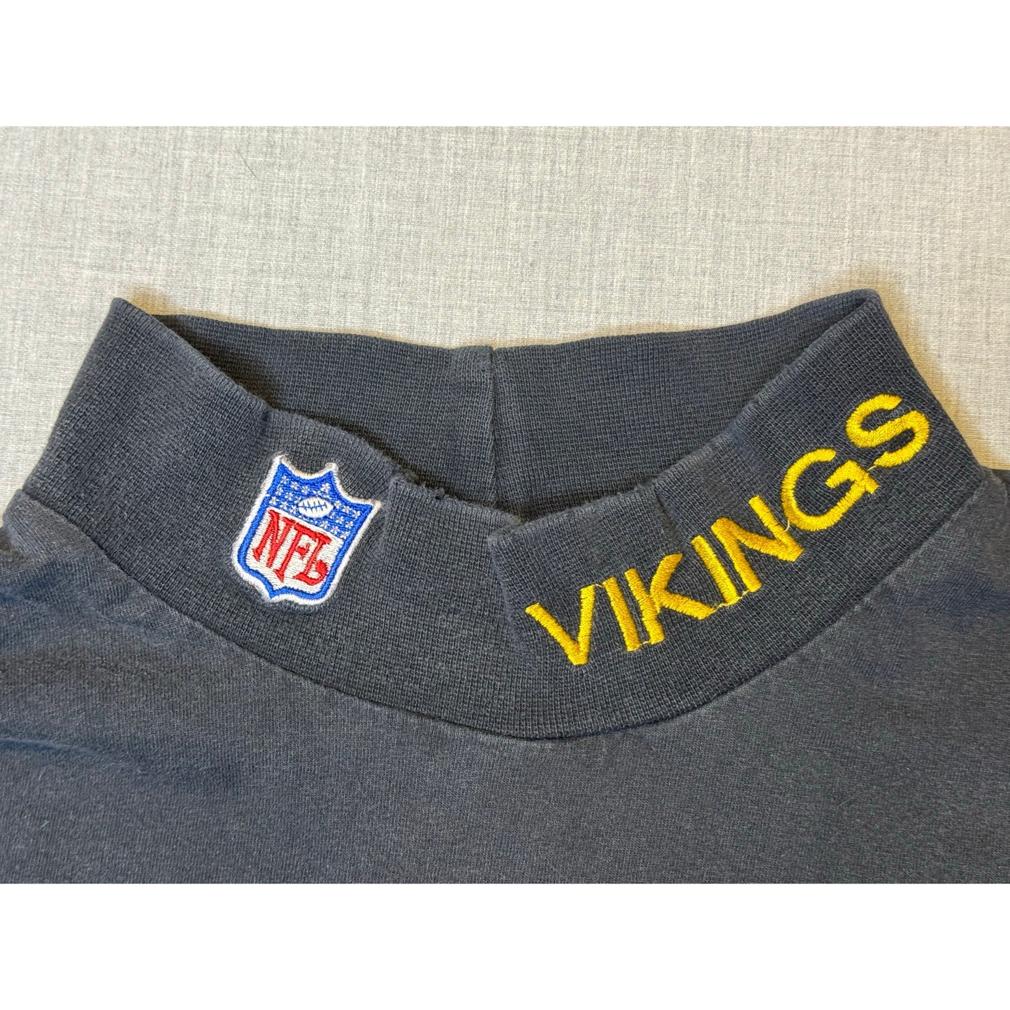 Vintage 90s Minnesota Vikings Maxit NFL Football Long Sleeve Mock Neck Shirt 3XL