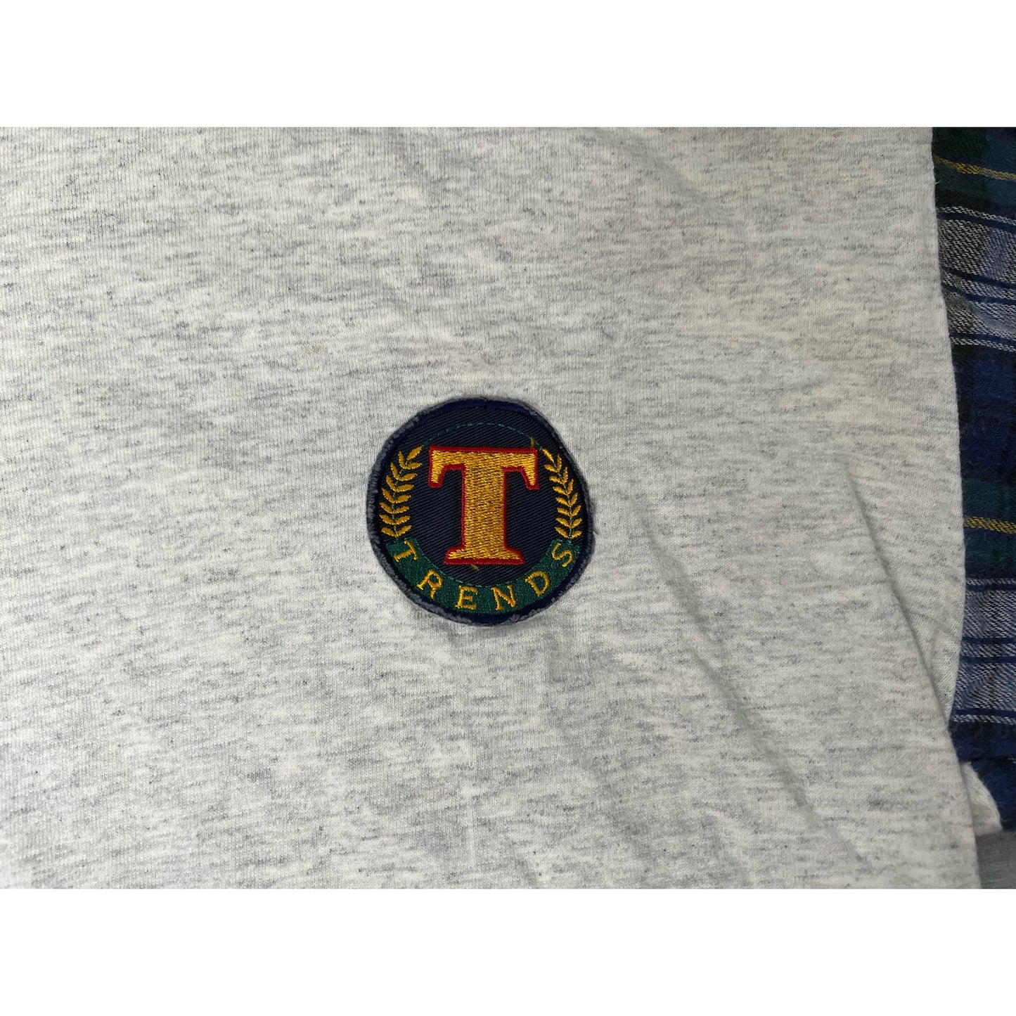 Vintage Trends Plaid Flannel Sleeve Pullover Hoodie Sweatshirt M/L