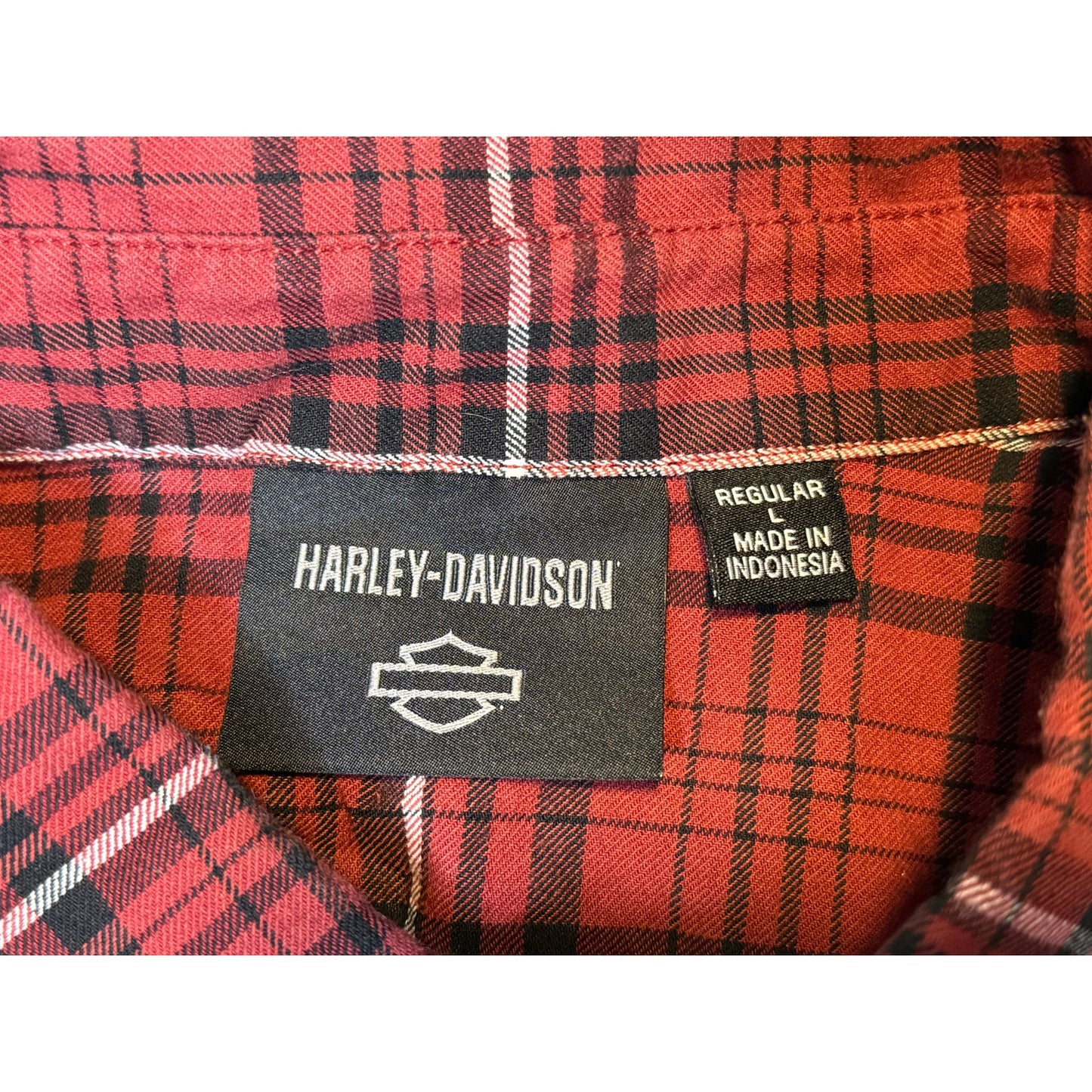 Harley Davidson Button Up Flannel Shirt Large