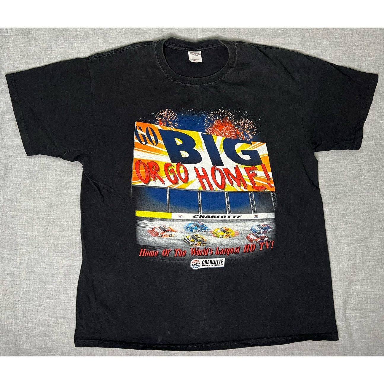 NASCAR Charlotte Motor Speedway Go Big Or Go Home T-Shirt XL