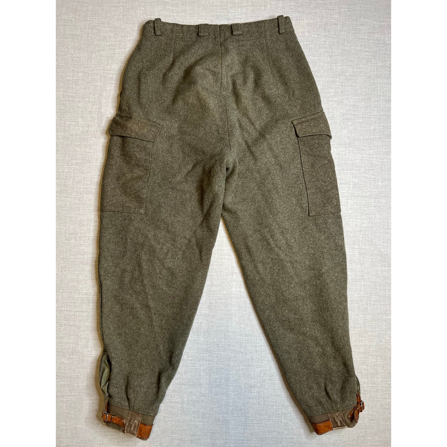 Vintage 1940s Swedish Crown WWII Wool Army Cargo Pants C48 30x29