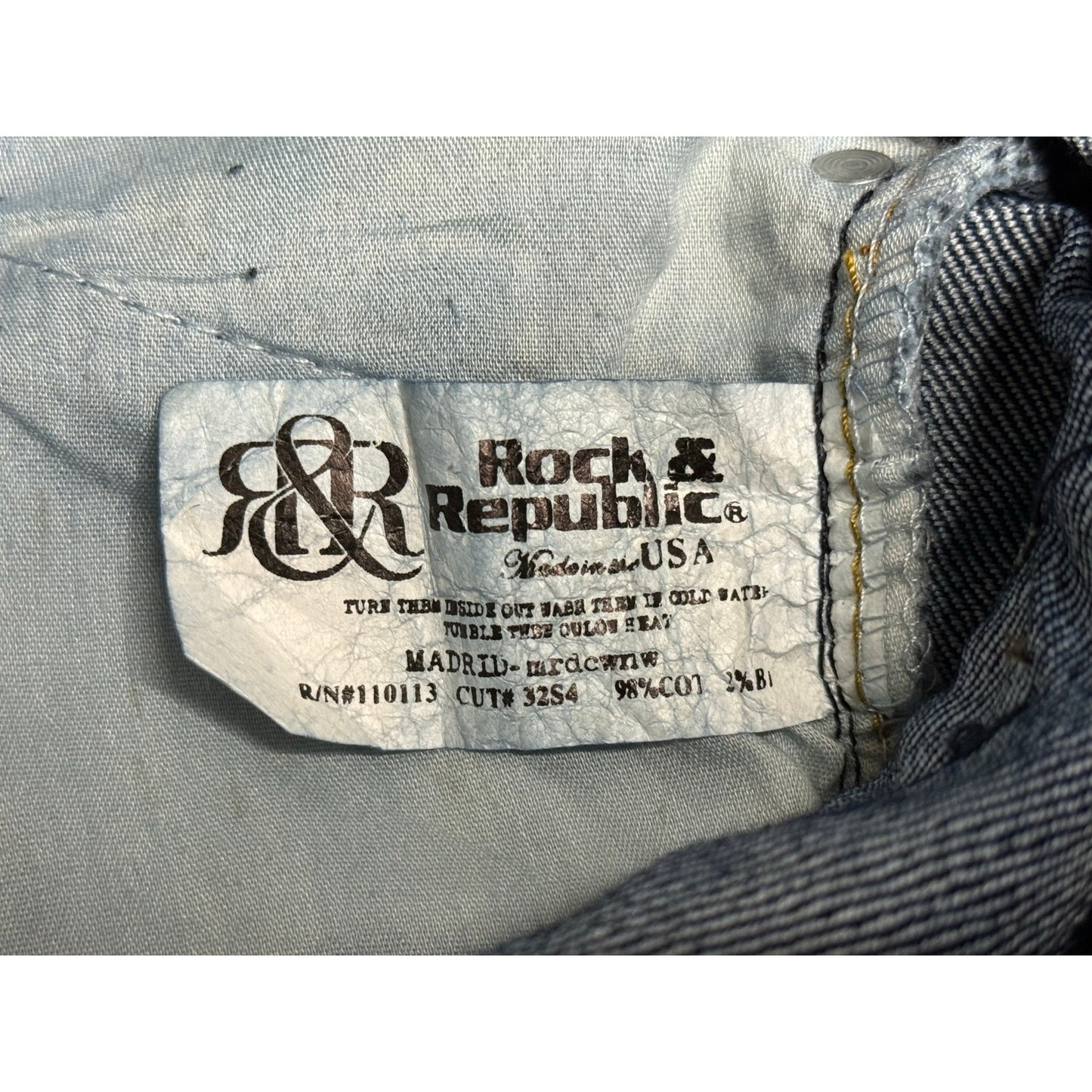 Rock & Republic Embroidered Pocket Flap Jeans 32x32