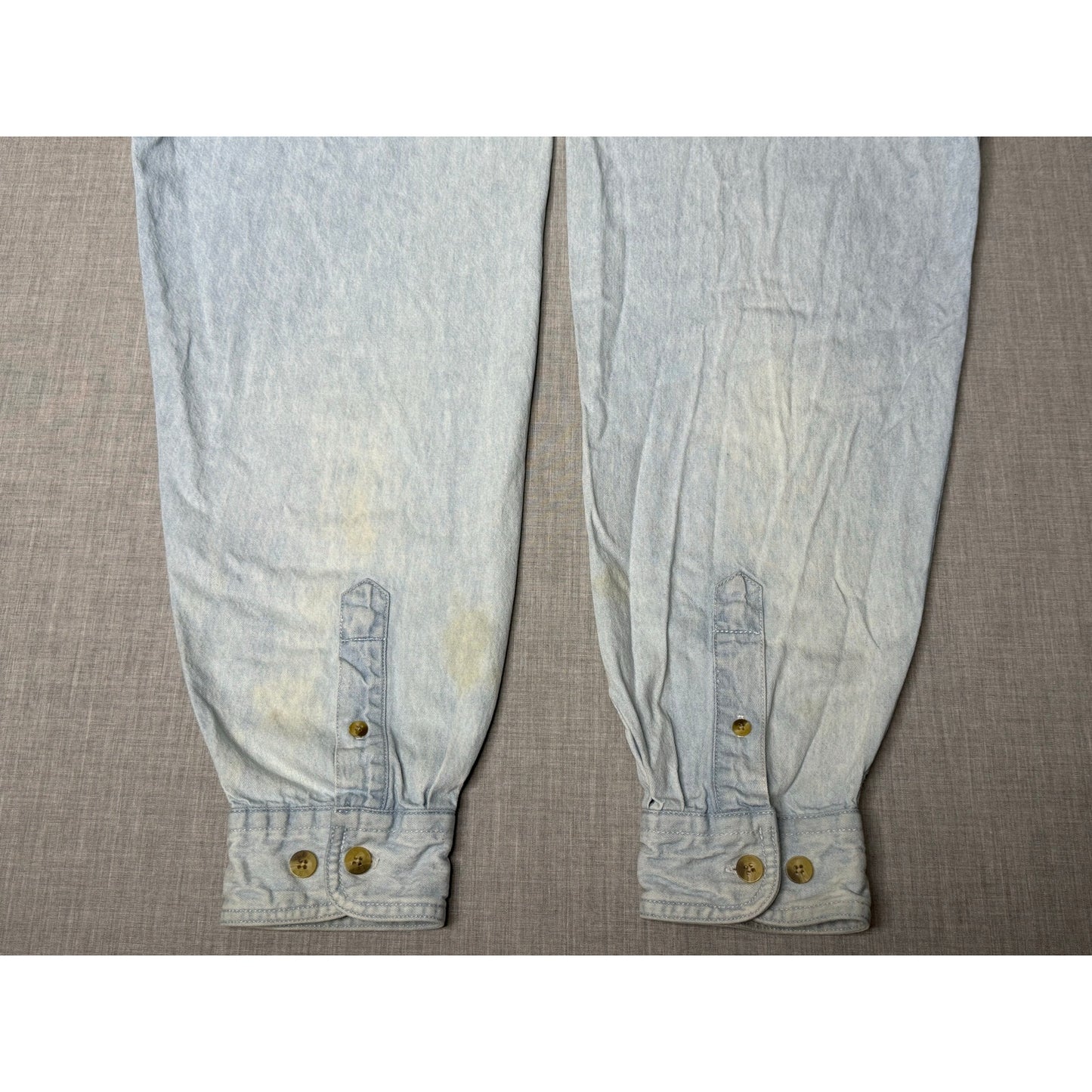 Dodge Ram Embroidered Lee Button Down Denim Jean Shirt XL