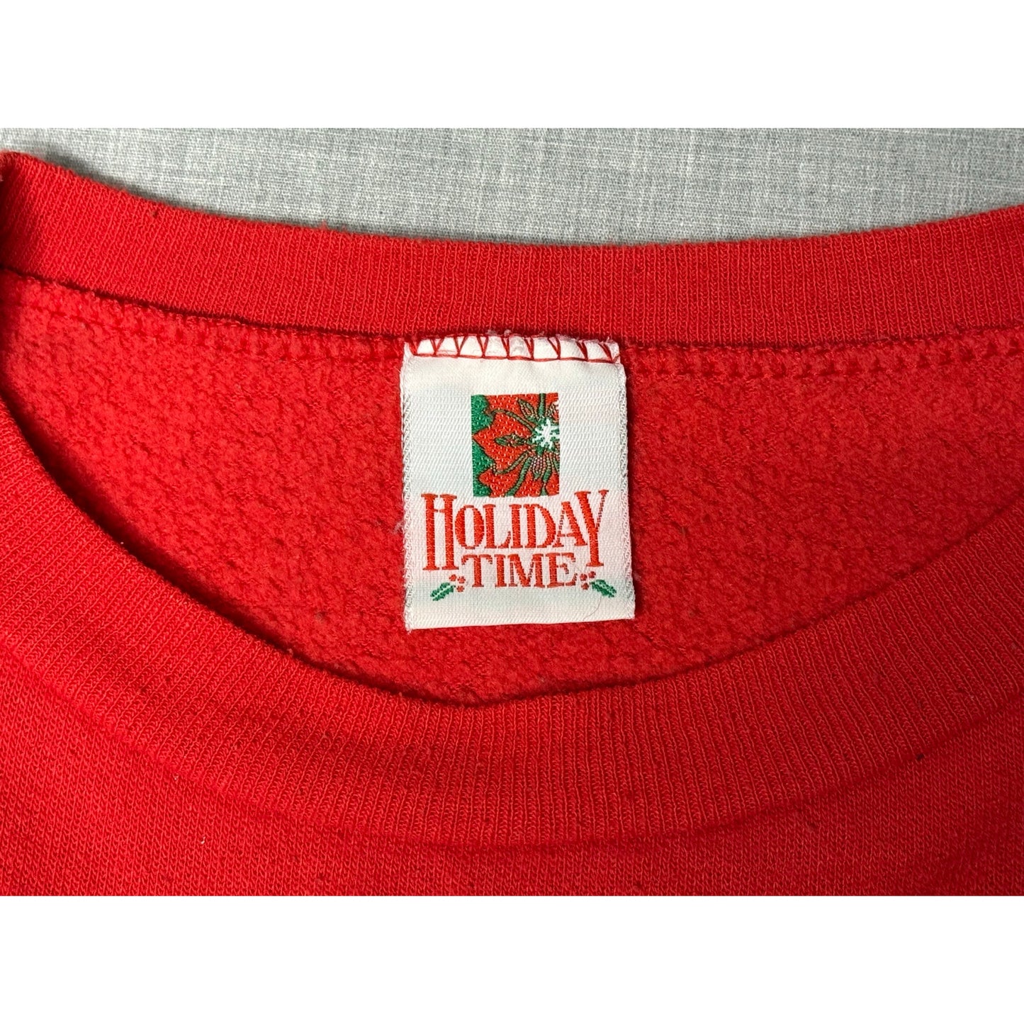 Vintage Holiday Time Puff Print Christmas Goodies Crewneck Sweatshirt Large