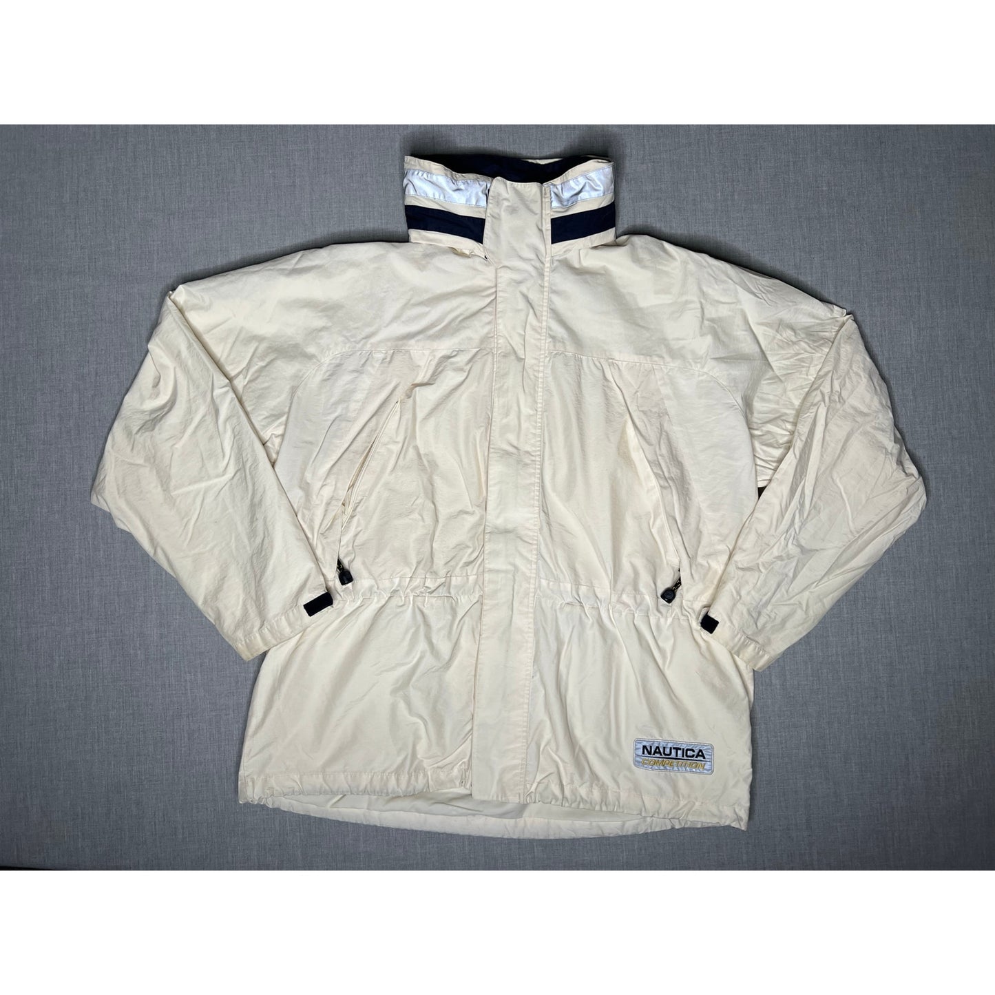 Vintage Nautica Competition Lined Foldaway Hood Windbreaker Jacket XL