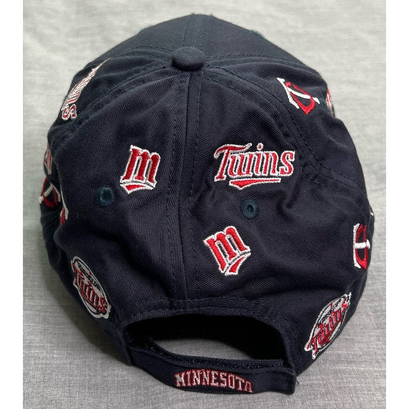 Minnesota Twins All Over Logo Strapback Hat New Era MLB Cap