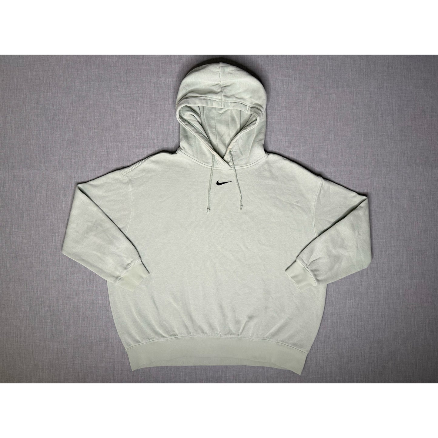 Nike Center Check Muted Mint Green Pullover Hoodie Large