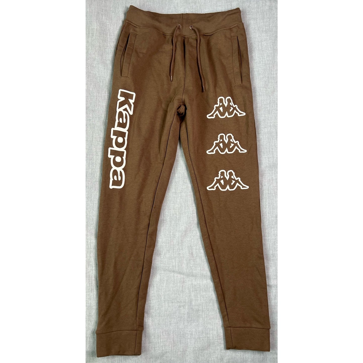 Kappa Brown Puff Print Logo Jogger Sweatpants Medium