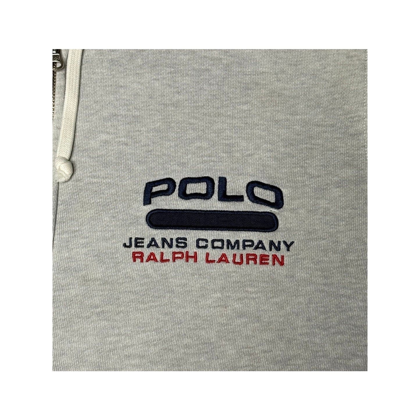 Vintage Polo Jeans Ralph Lauren Distressed Full Zip Hoodie Sweatshirt Small
