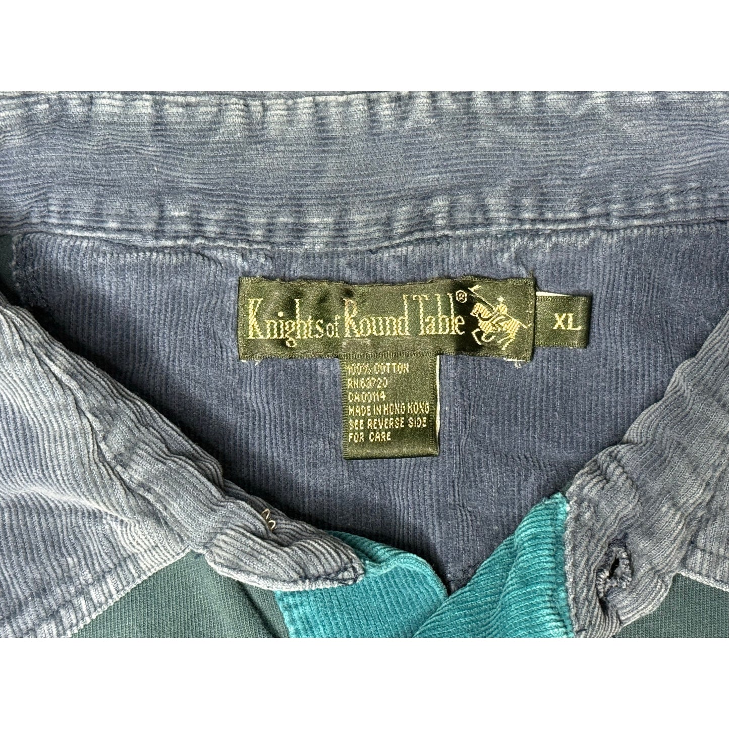 Vintage Knights of Round Table Long Sleeve Polo Shirt XL