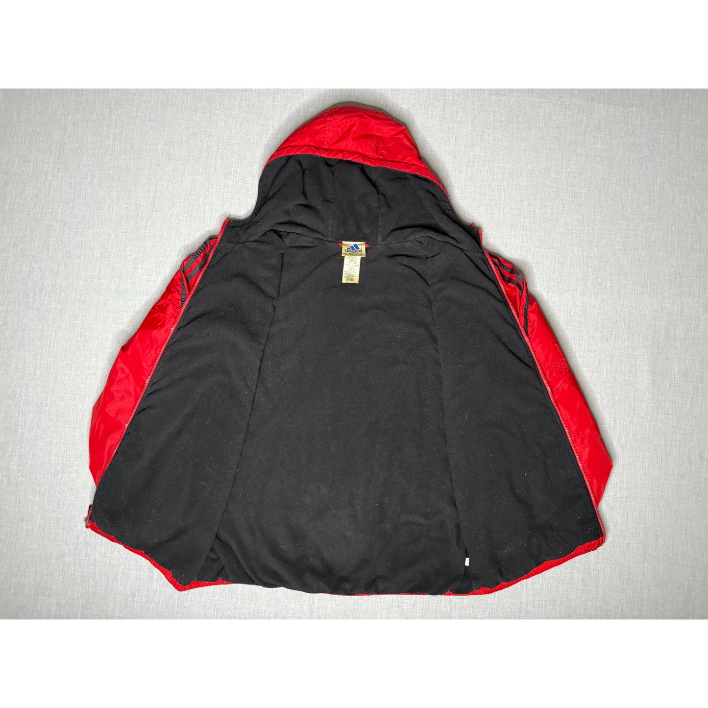 Vintage 2001 Adidas Fleece Lined Full Zip Winter Puffer Coat Large