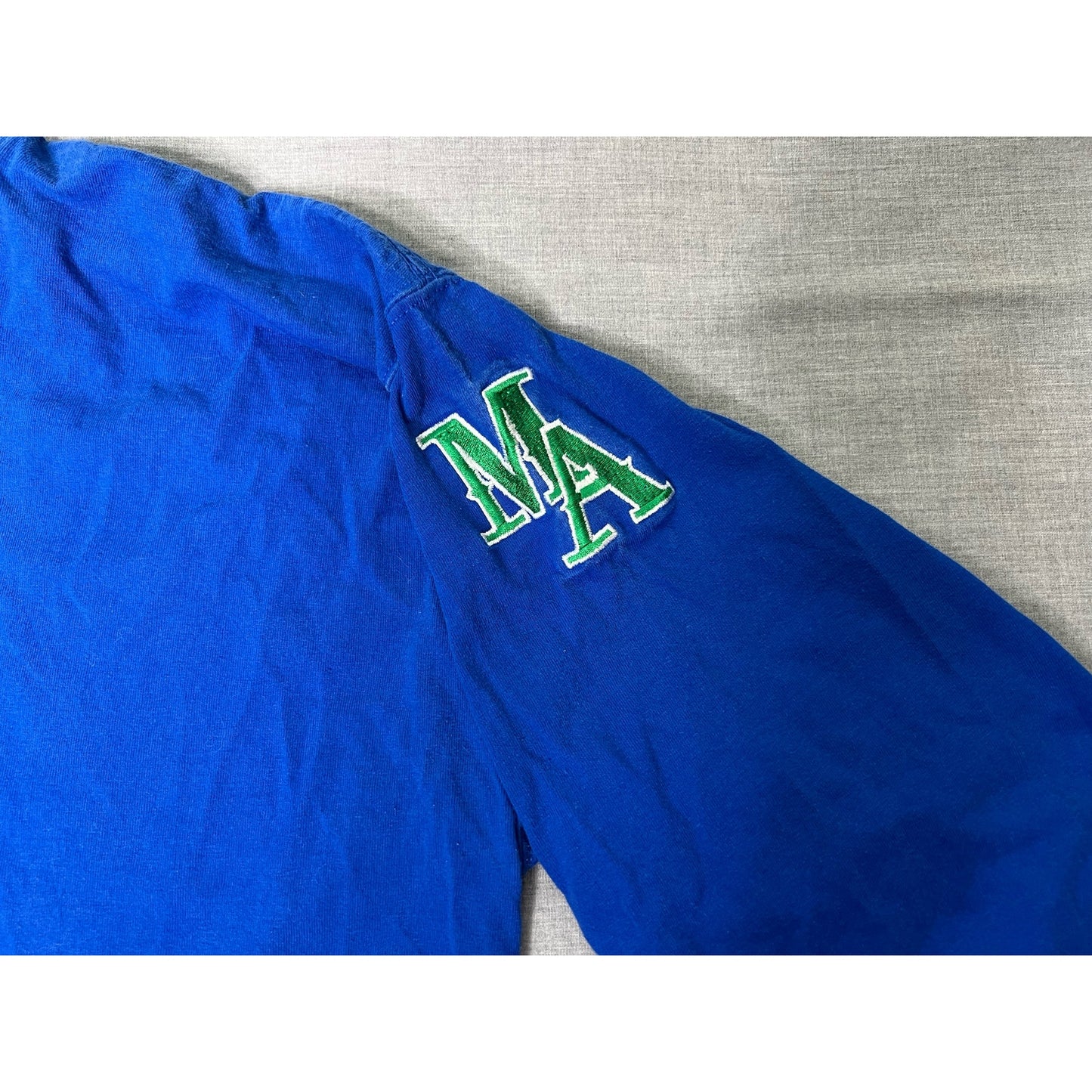 Vintage MA Embroidered Logo Mock Neck Long Sleeve Shirt XL