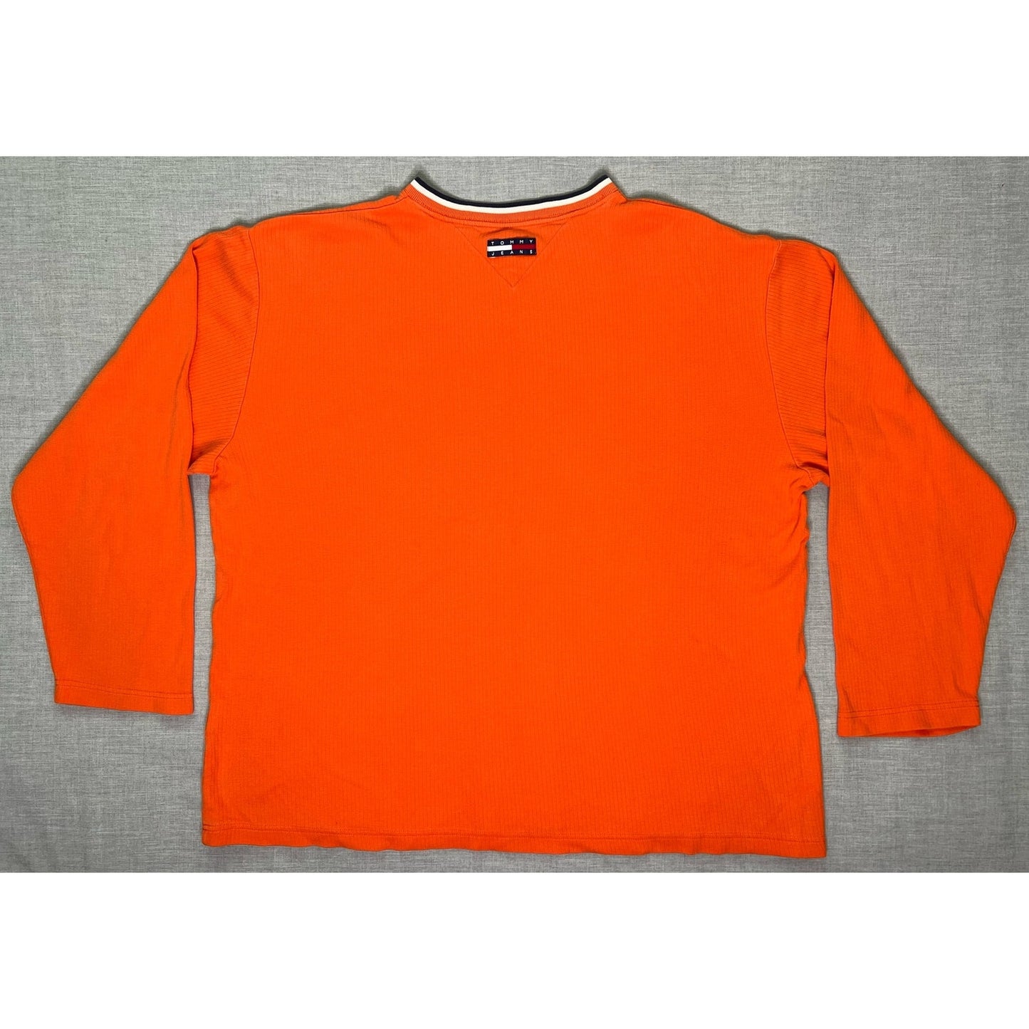 Vintage Tommy Hilfiger Jeans Ribbed V-Neck Long Sleeve Shirt XL
