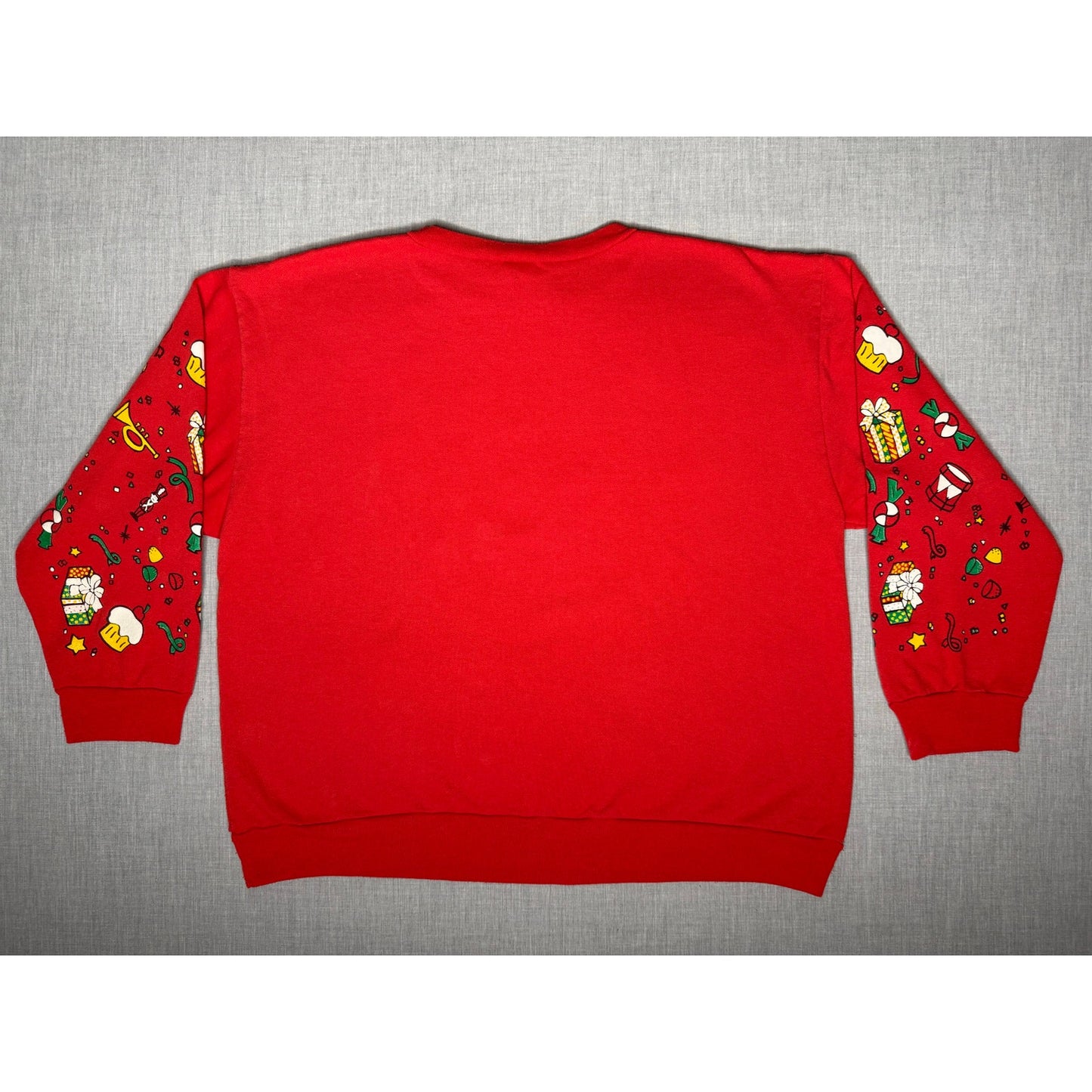 Vintage Holiday Time Puff Print Christmas Goodies Crewneck Sweatshirt Large