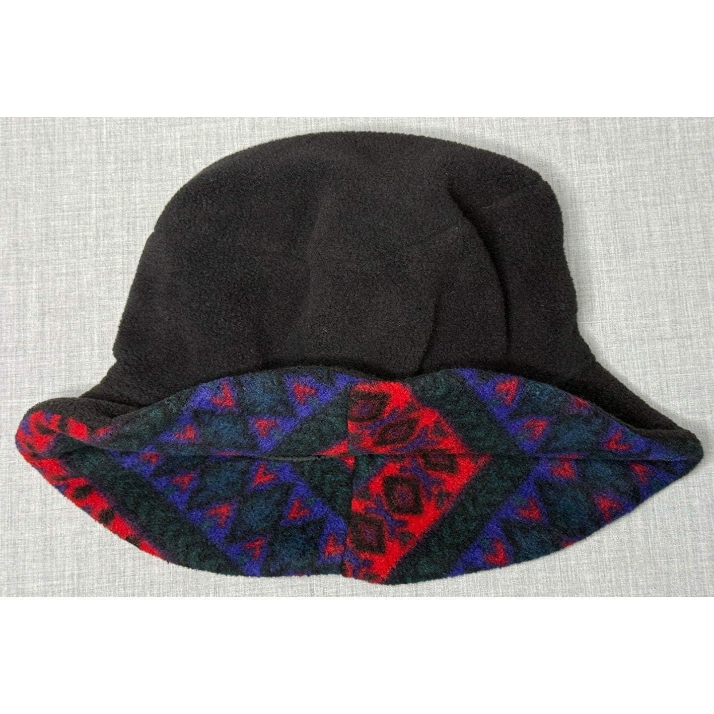 Vintage Womens Fleece Aztec Bucket Hat
