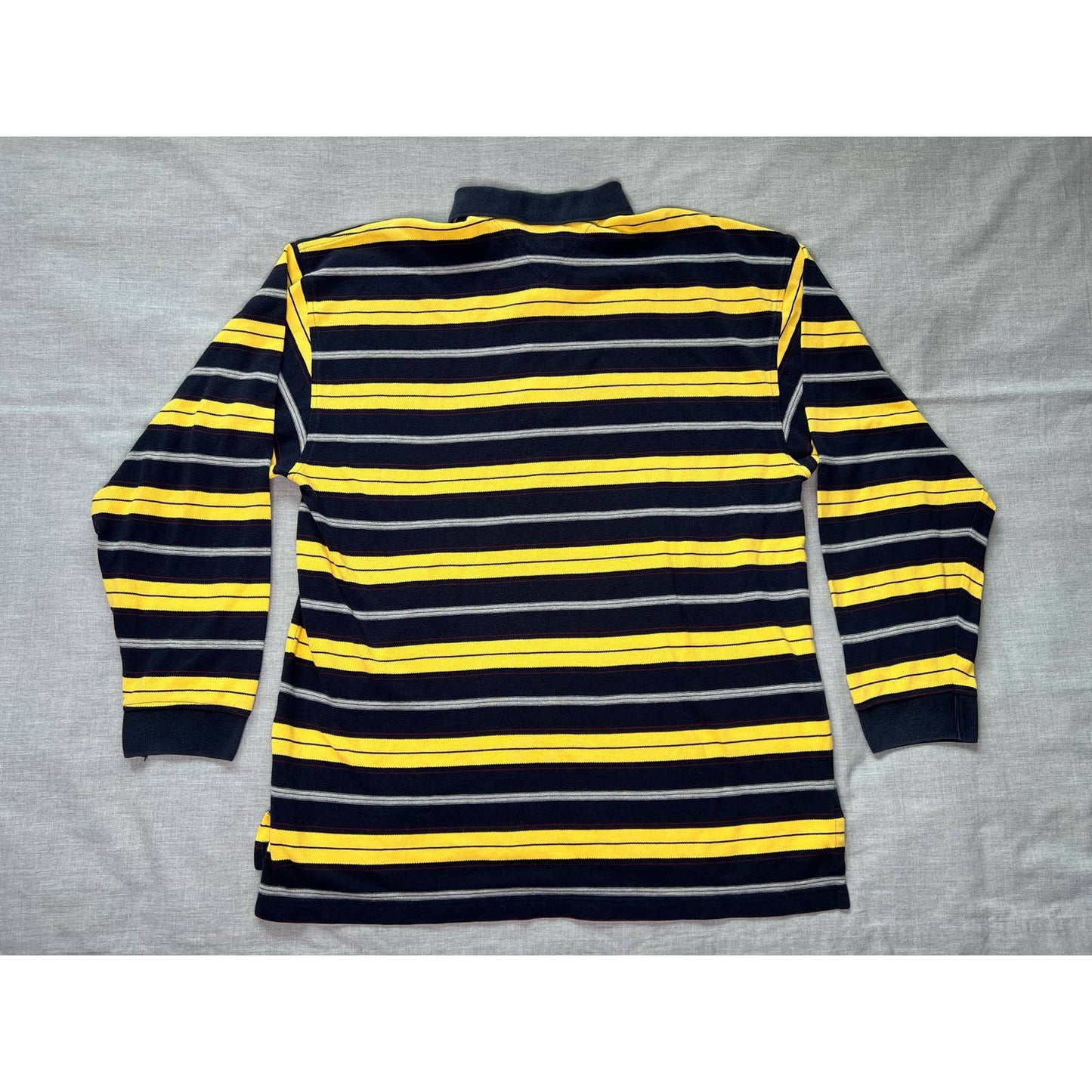 Vintage 90s Tommy Hilfiger Long Sleeve Striped Polo Shirt XL