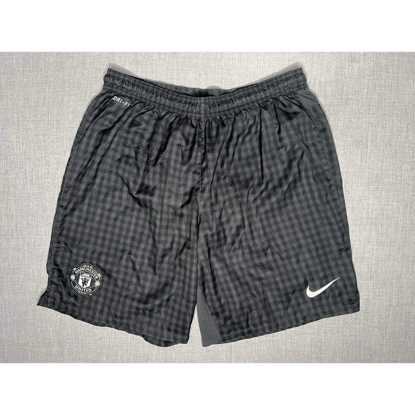 Nike Manchester United Football Soccer Checkered 2012 2013 Away Shorts XL