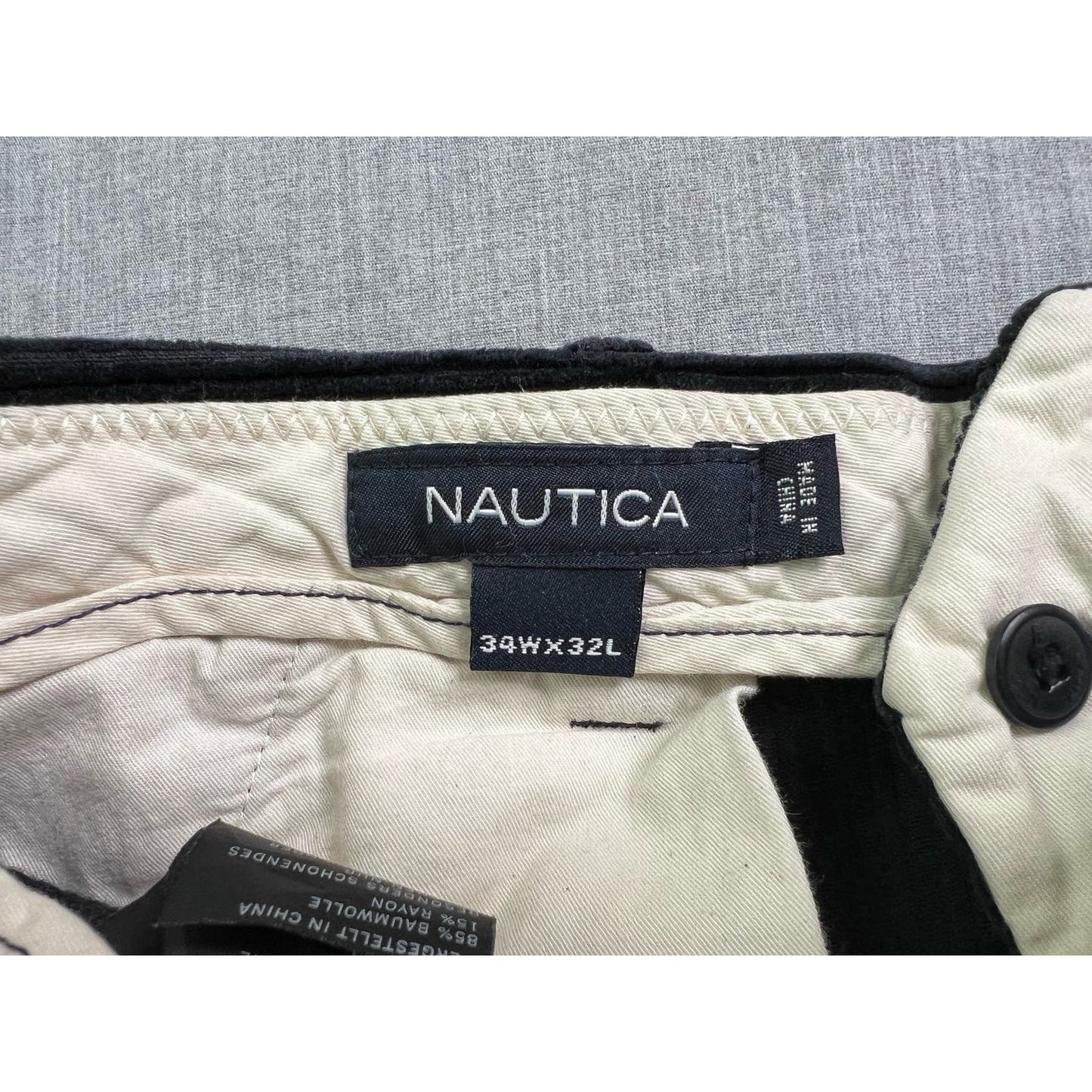 Nautica Black Button Pocket Corduroy Pants 34x32