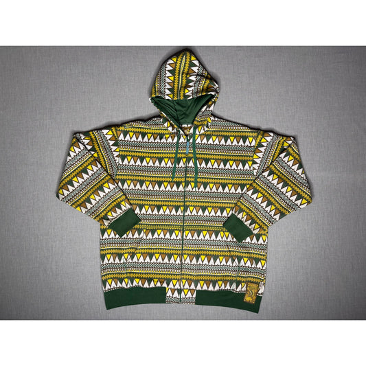 Vintage Y2K Akademiks Native Warriors Aztec Full Zip Hoodie 3XL