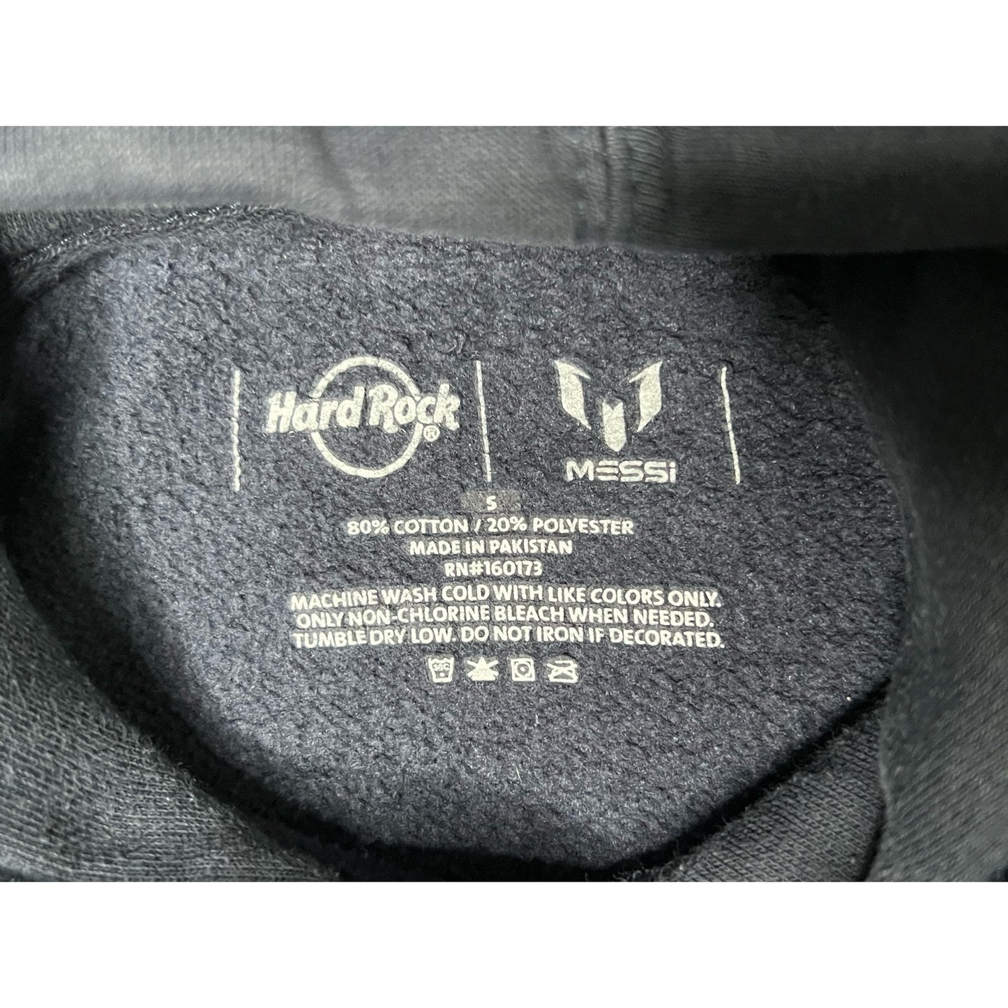 Hard Rock Cafe Messi Soccer Football Pullover Hoodie Sweatshirt Small