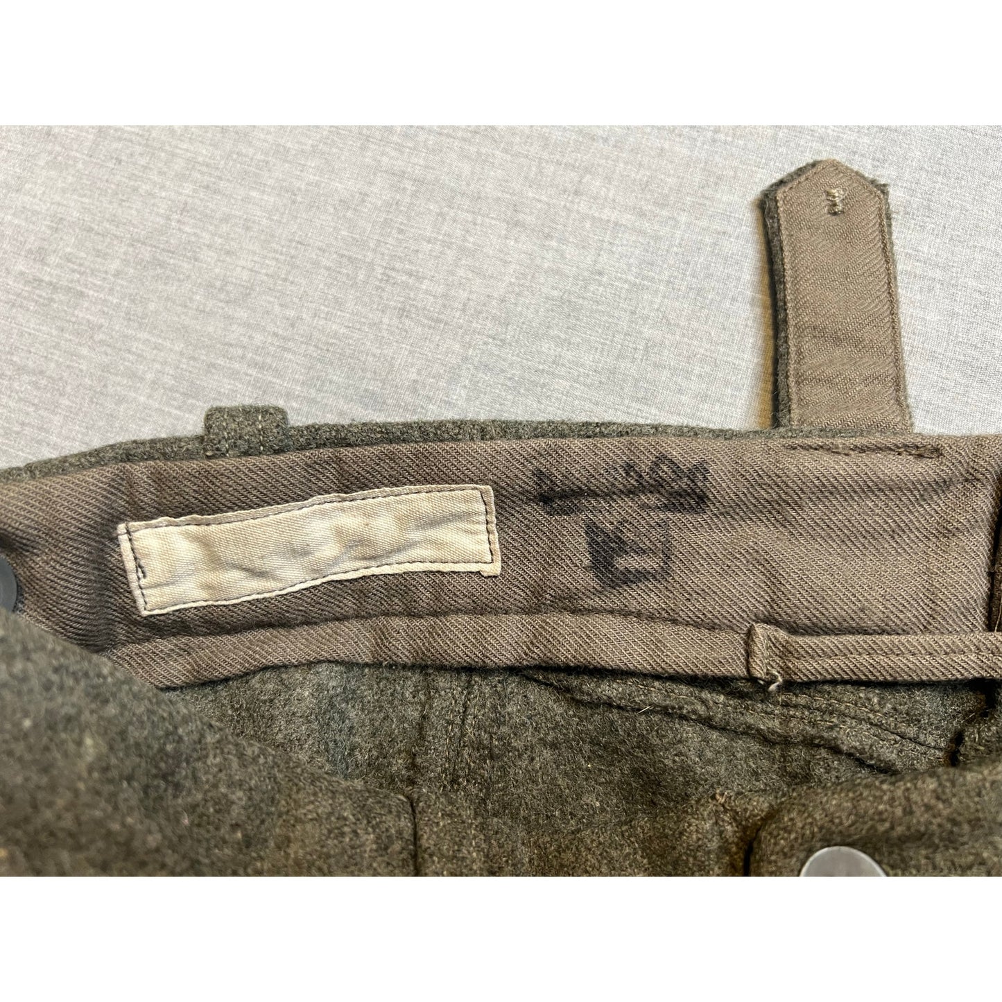 Vintage 1940s Swedish Crown WWII Wool Army Cargo Pants C48 30x29