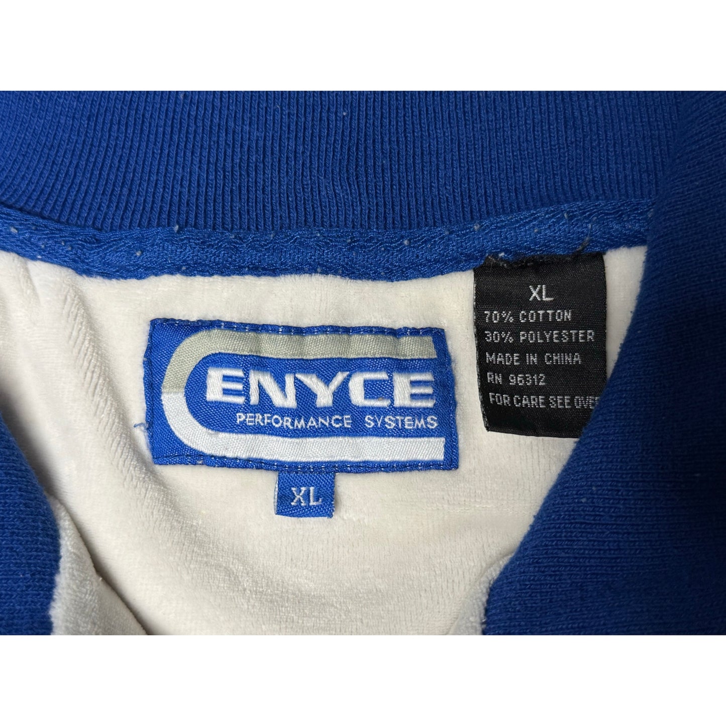 Vintage Enyce Performance Systems Racing Velour Track Jacket XL