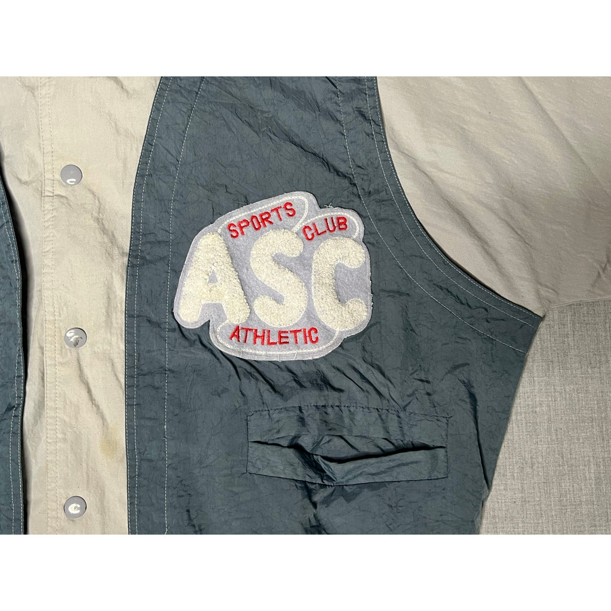 Vintage 80s Sears Athletic Sports Club Snap Up Bomber Jacket Large