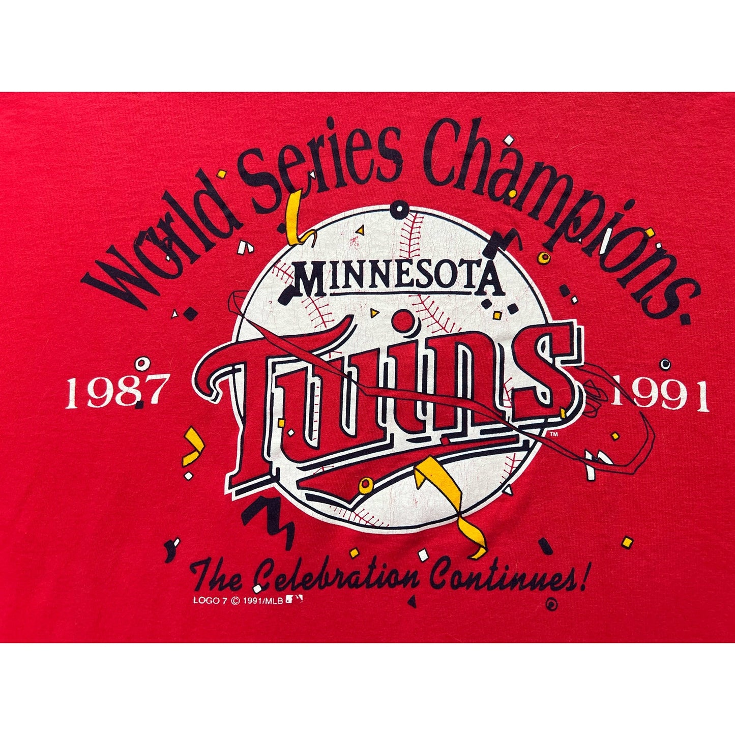 Vintage 1991 Minnesota Twins World Series Champions Single Stitch T-shirt XL