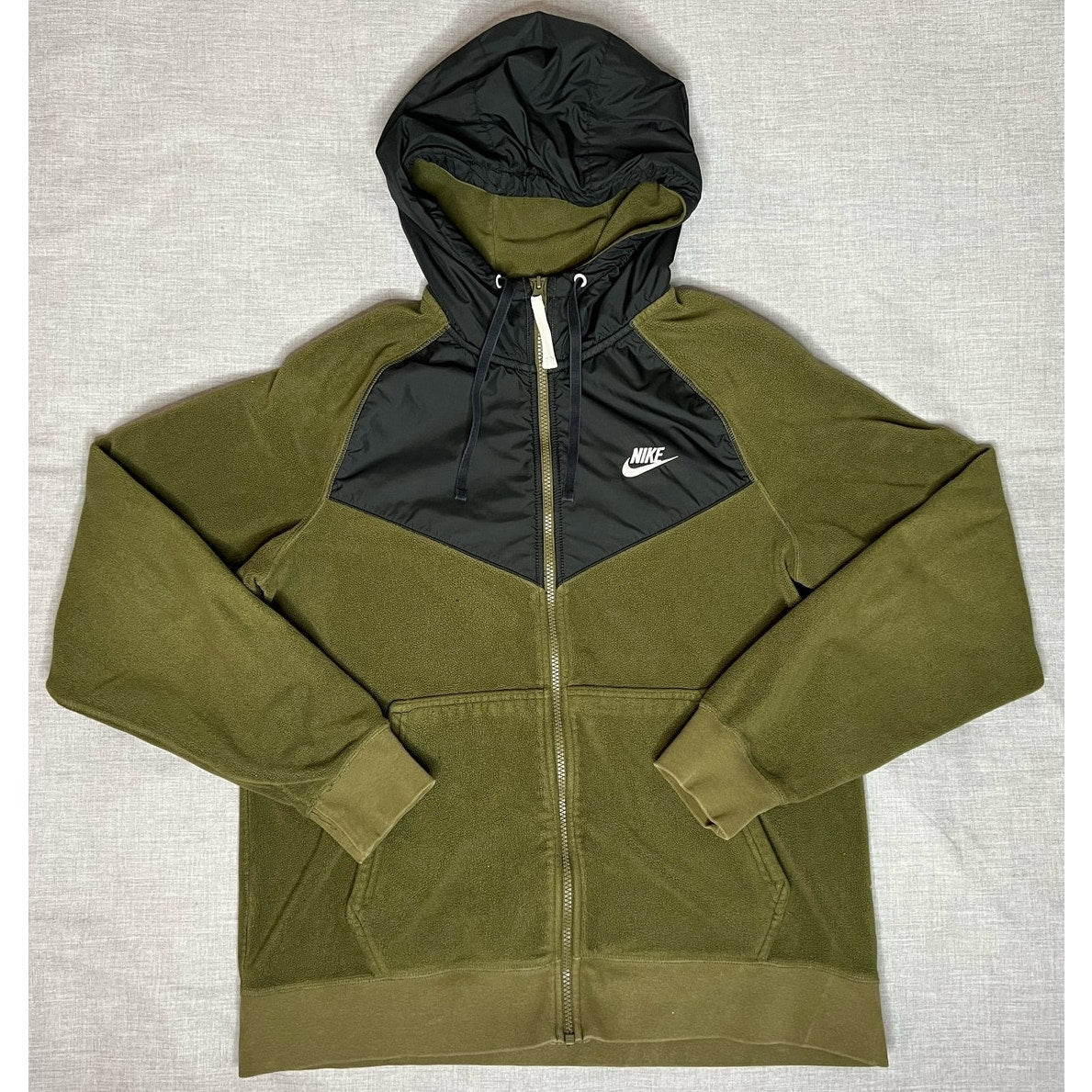 Nike Color Block Full Zip Fleece Hoodie Sweatshirt Medium