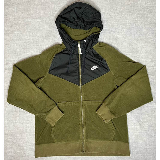 Nike Color Block Full Zip Fleece Hoodie Sweatshirt Medium