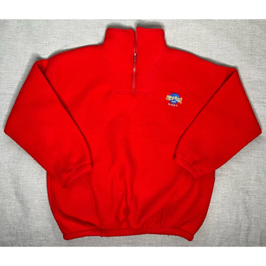 Vintage Hard Rock Cafe Banff Canada Quarter Zip Fleece XL