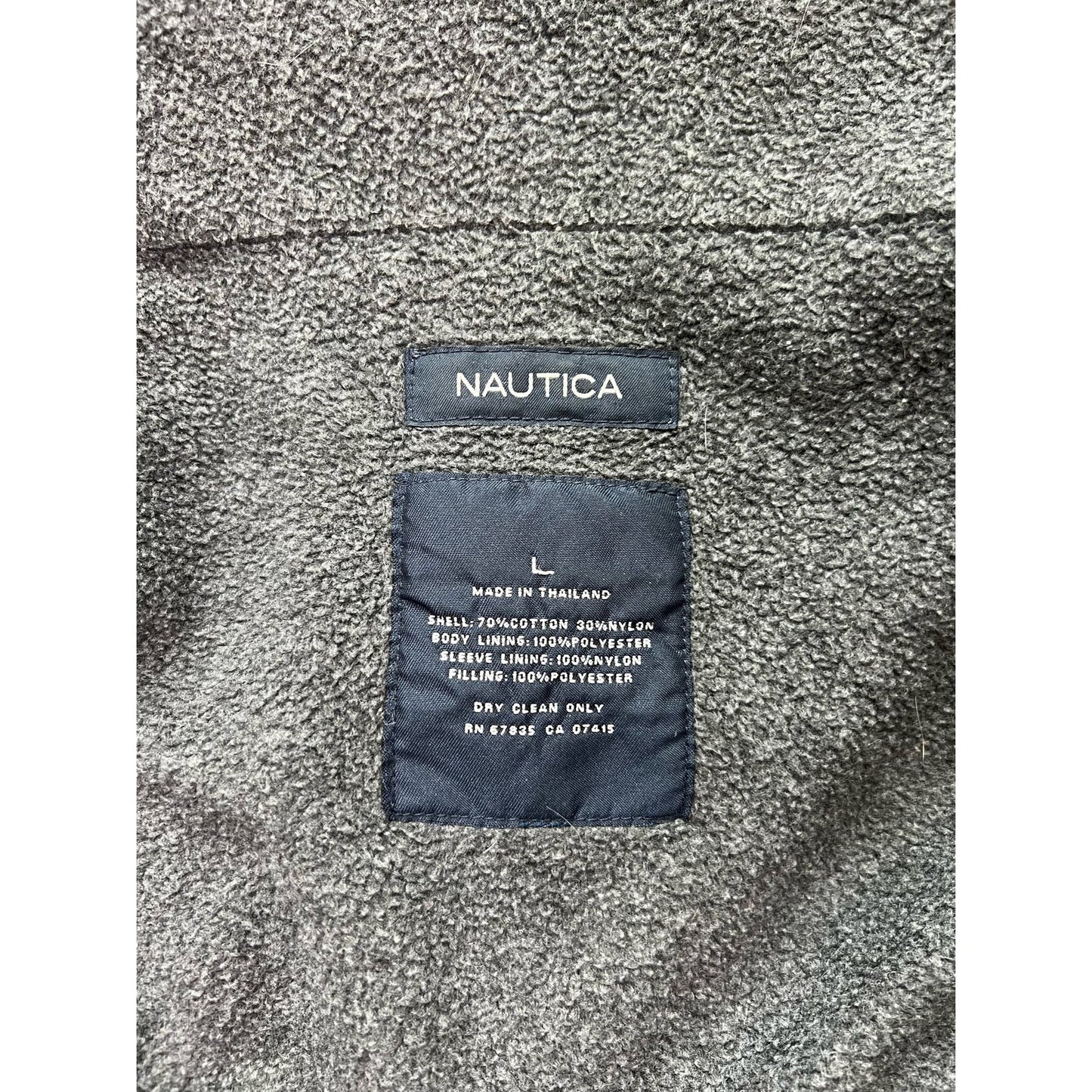 Nautica Lined Full Zip Foldaway Hood Winter Jacket Large