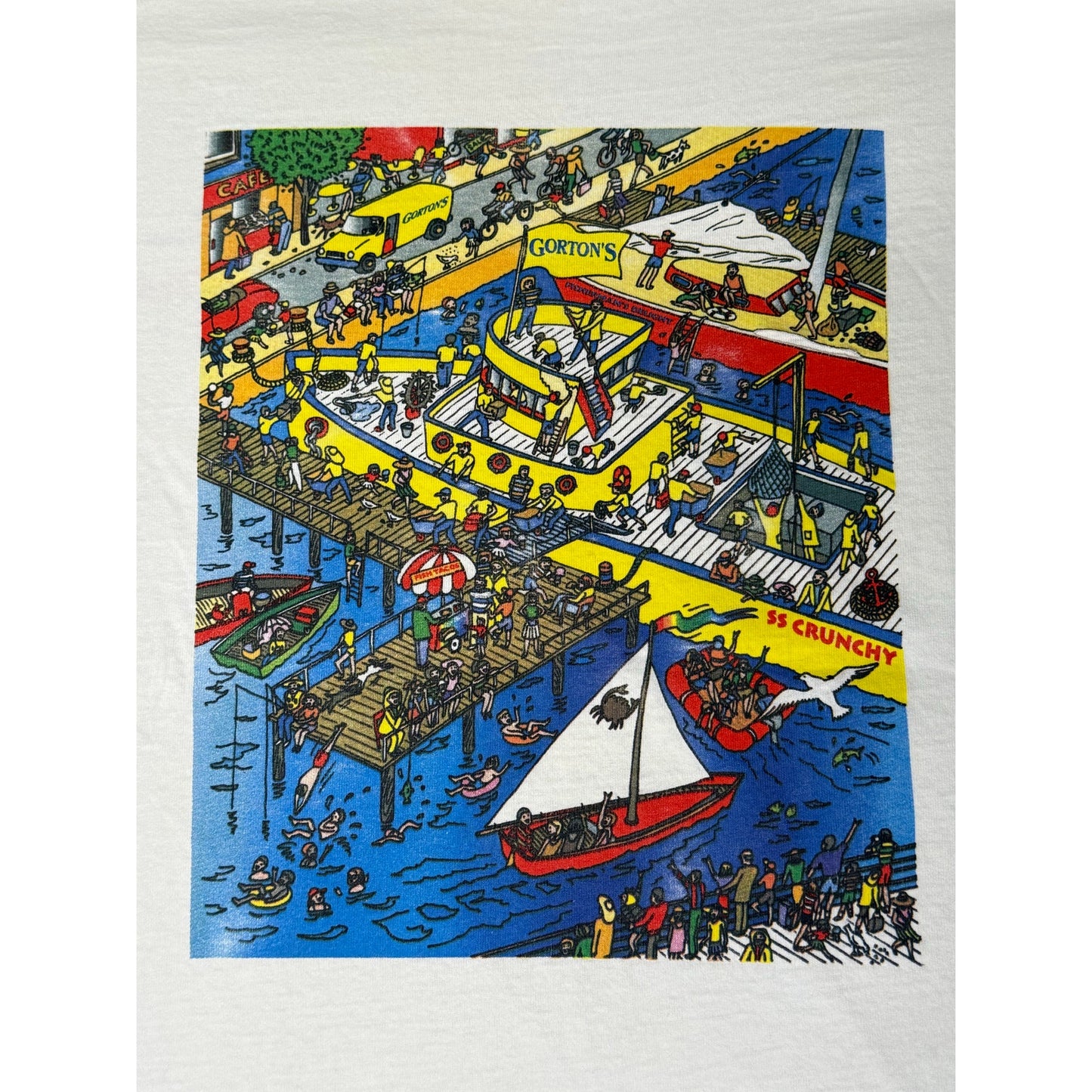 Vintage Y2K Gorton Fisherman Double Sided T-shirt XL