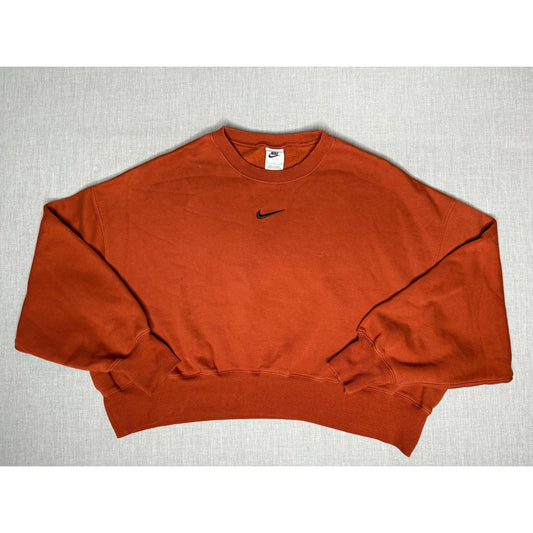 Nike Center Check Cropped Pullover Crewneck Sweatshirt Women’s Small