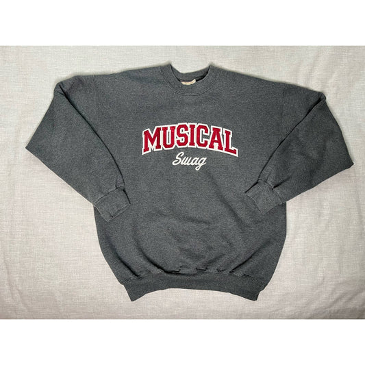 Vintage 90s Musical Swag Embroidered Crewneck Sweatshirt Medium