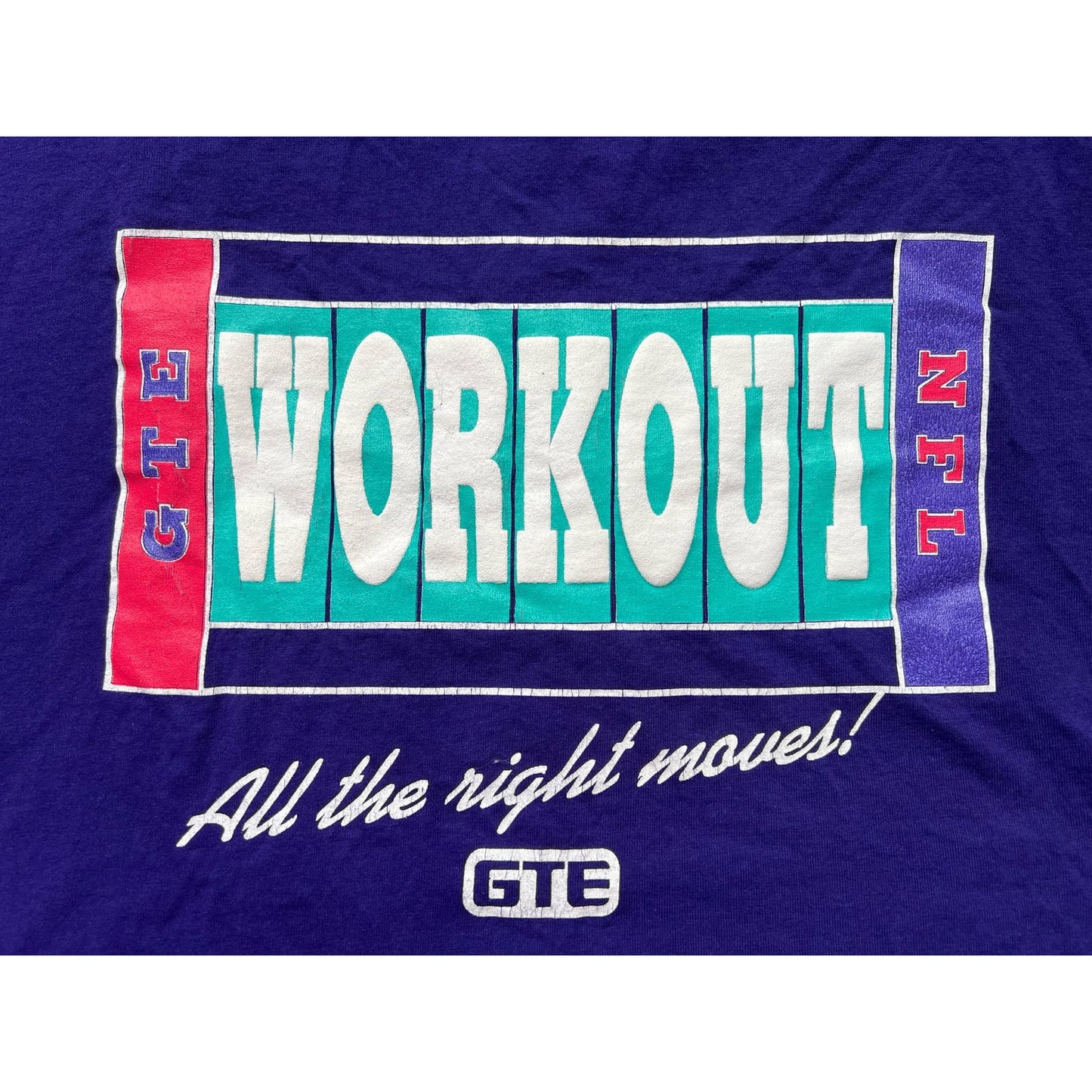 Vintage 90s NFL Football Workout GTE Telephone T-shirt XL