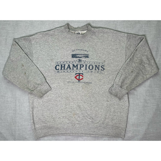 Vintage 2002 Minnesota Twins Champions Pullover Crewneck Sweatshirt 2XL