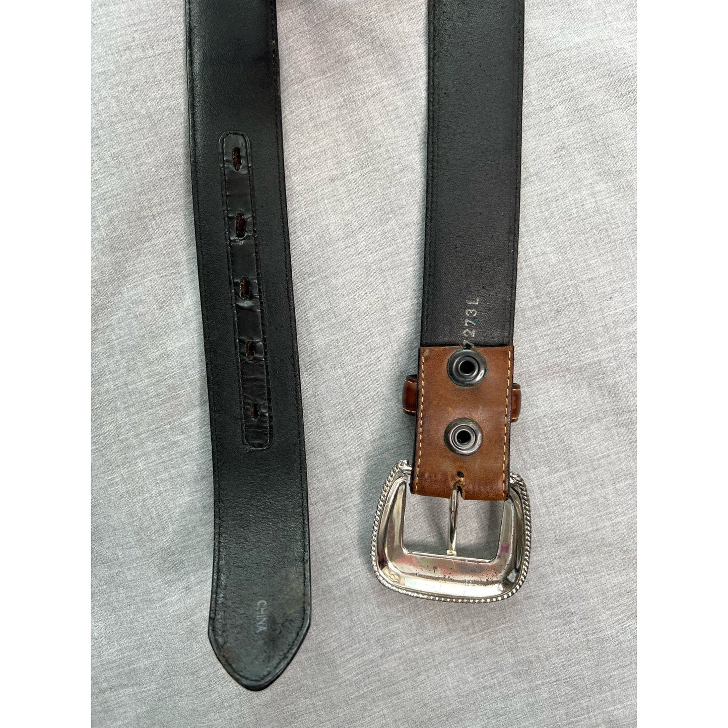 Tony Lama Style Western Studded Leather Belt 46”
