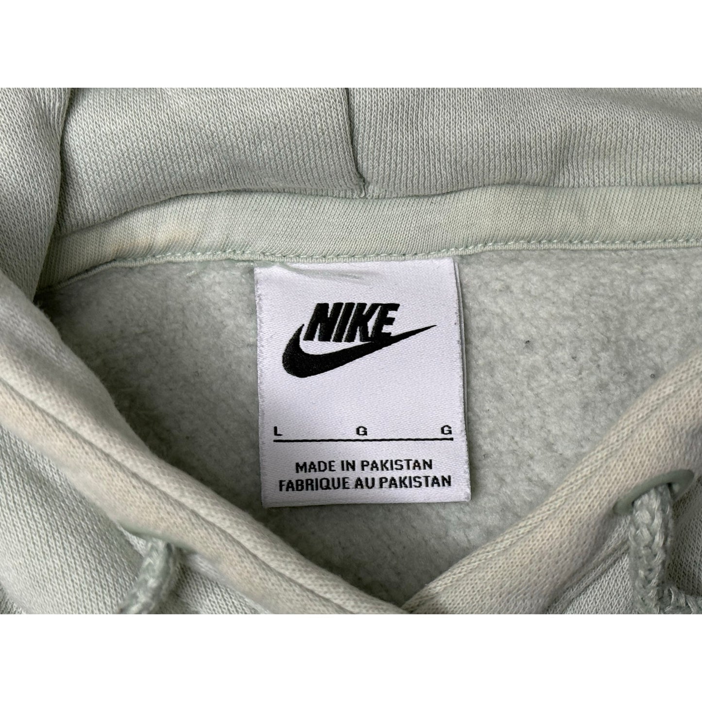 Nike Center Check Muted Mint Green Pullover Hoodie Large