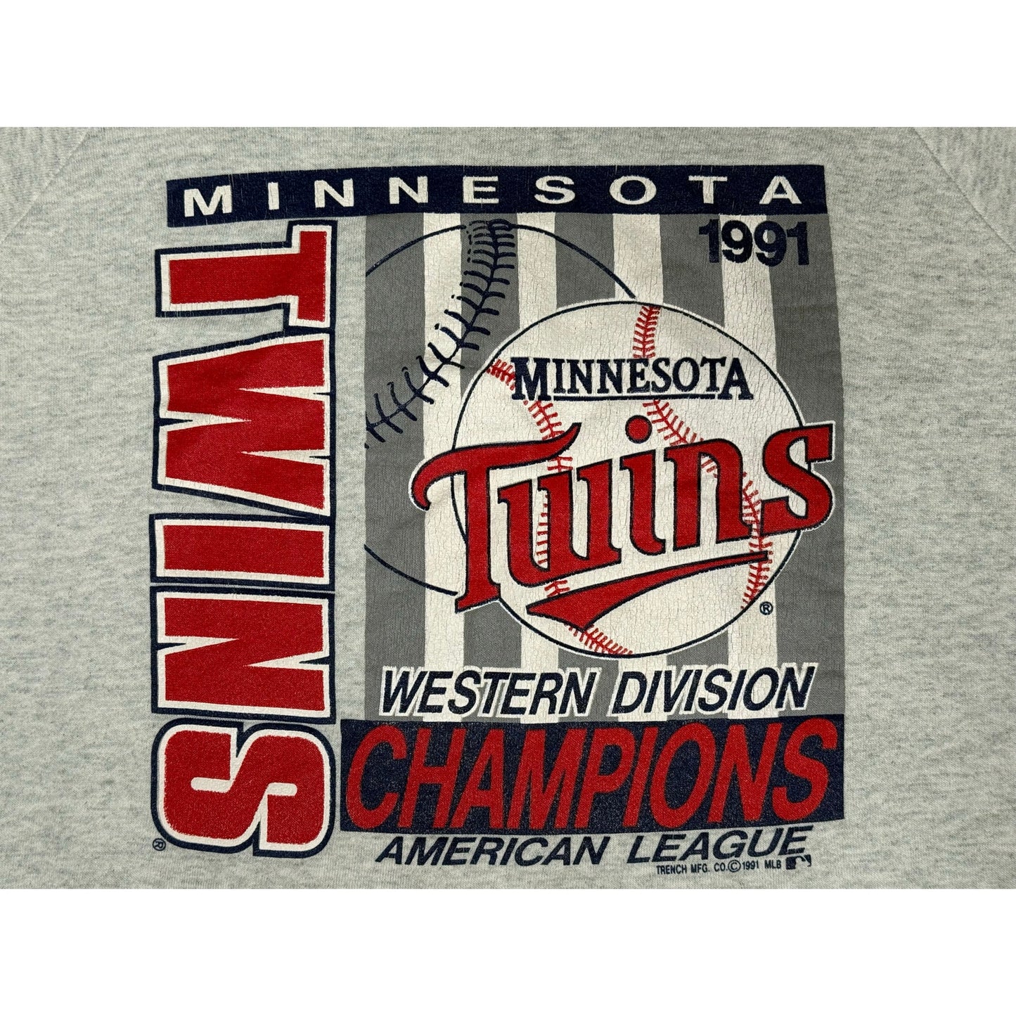 Vintage 1991 Minnesota Twins Baseball Crewneck Sweatshirt Large