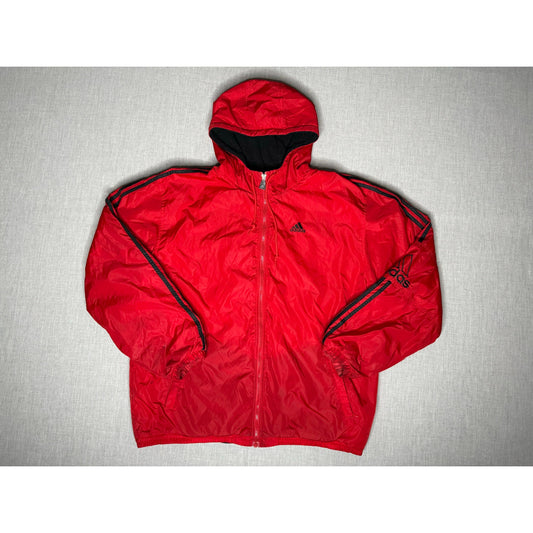 Vintage 2001 Adidas Fleece Lined Full Zip Winter Puffer Coat Large