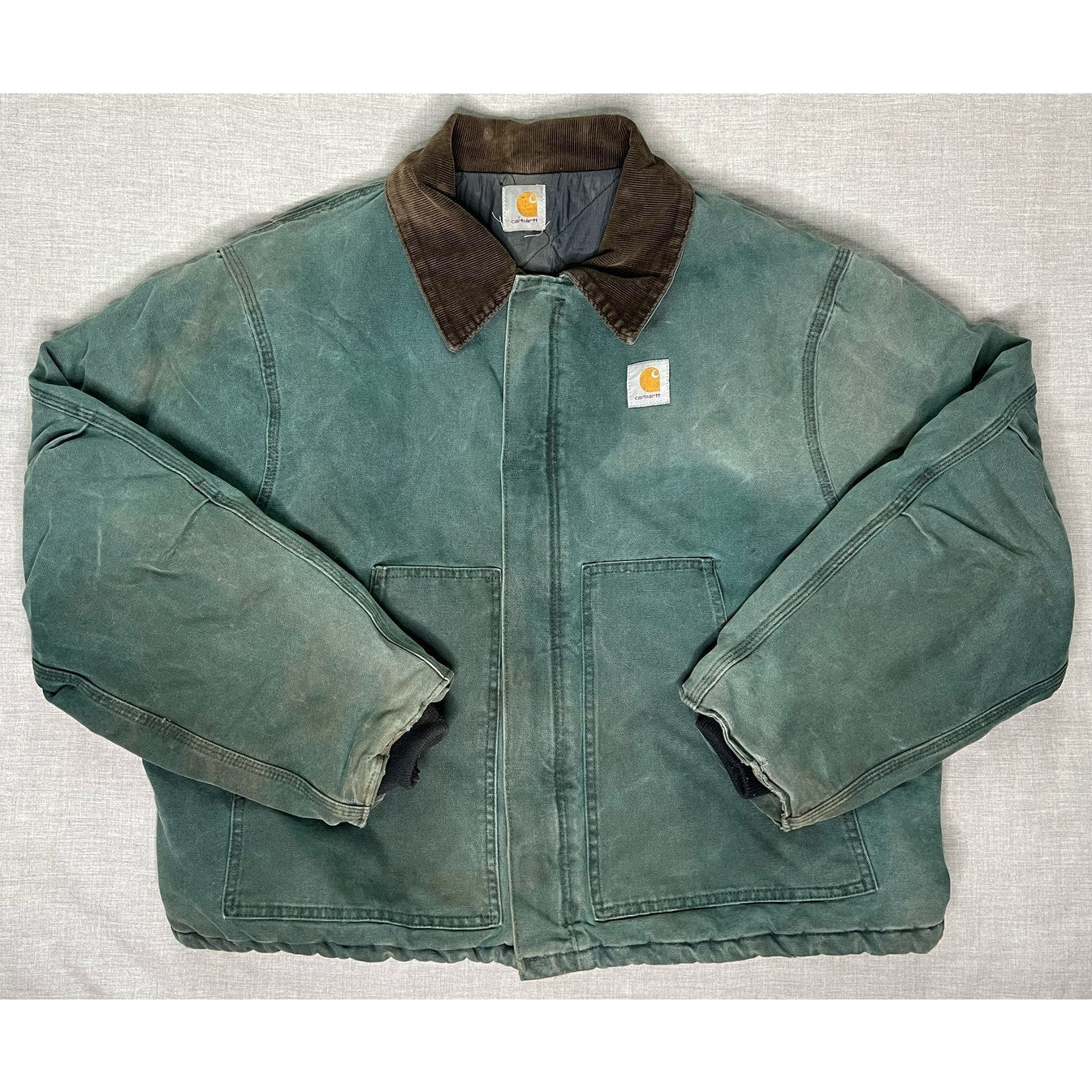 Vintage Carhartt Green Quilt Lined Detroit Jacket 2XL 28x28