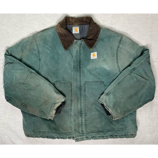 Vintage Carhartt Green Quilt Lined Detroit Jacket 2XL 28x28