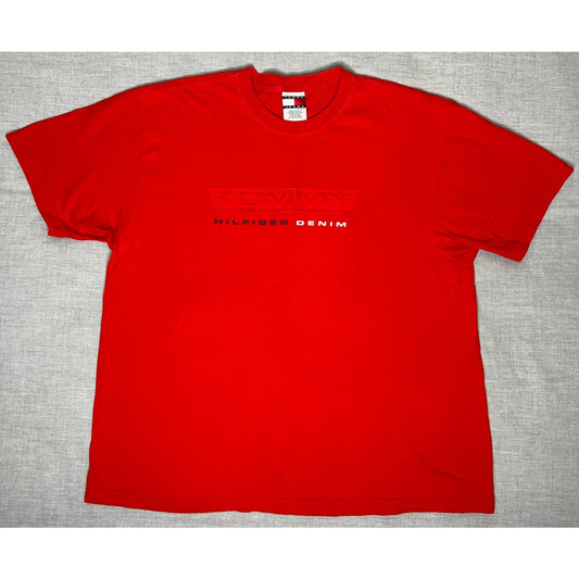 Vintage Tommy Hilfiger Denim Spell Out T-Shirt XL