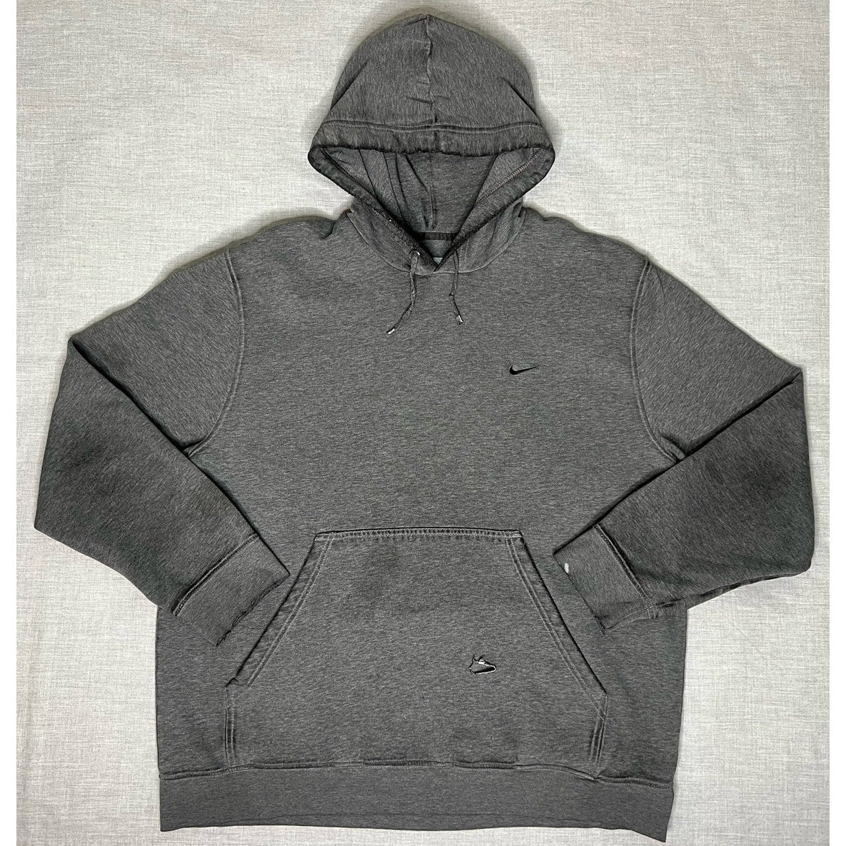 Vintage Y2K Nike Dark Grey Pullover Hoodie Sweatshirt XL