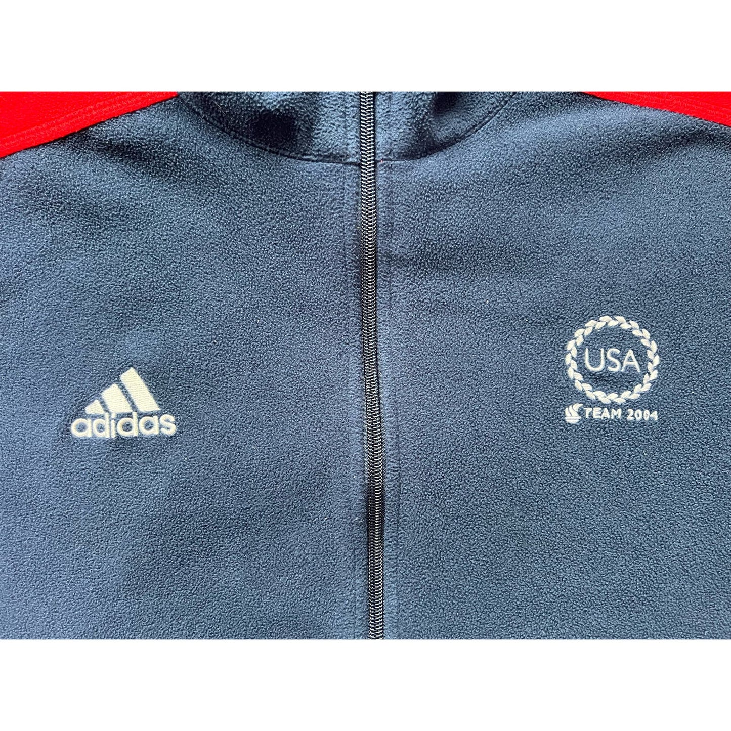 Vintage 2004 Adidas USA Paralympic Full Zip Fleece Sweatshirt Large