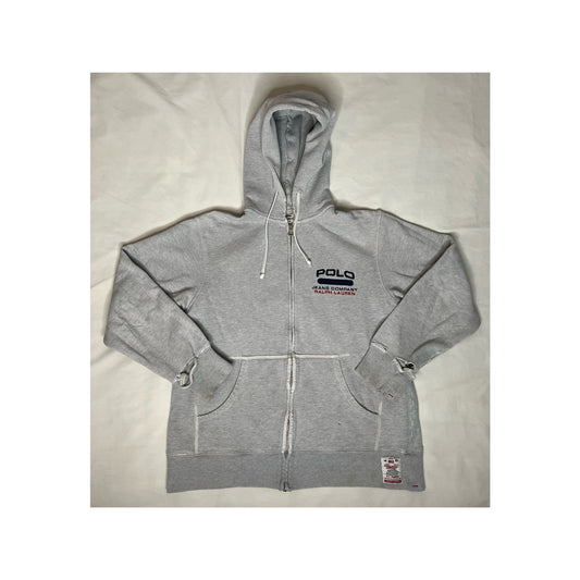Vintage Polo Jeans Ralph Lauren Distressed Full Zip Hoodie Sweatshirt Small