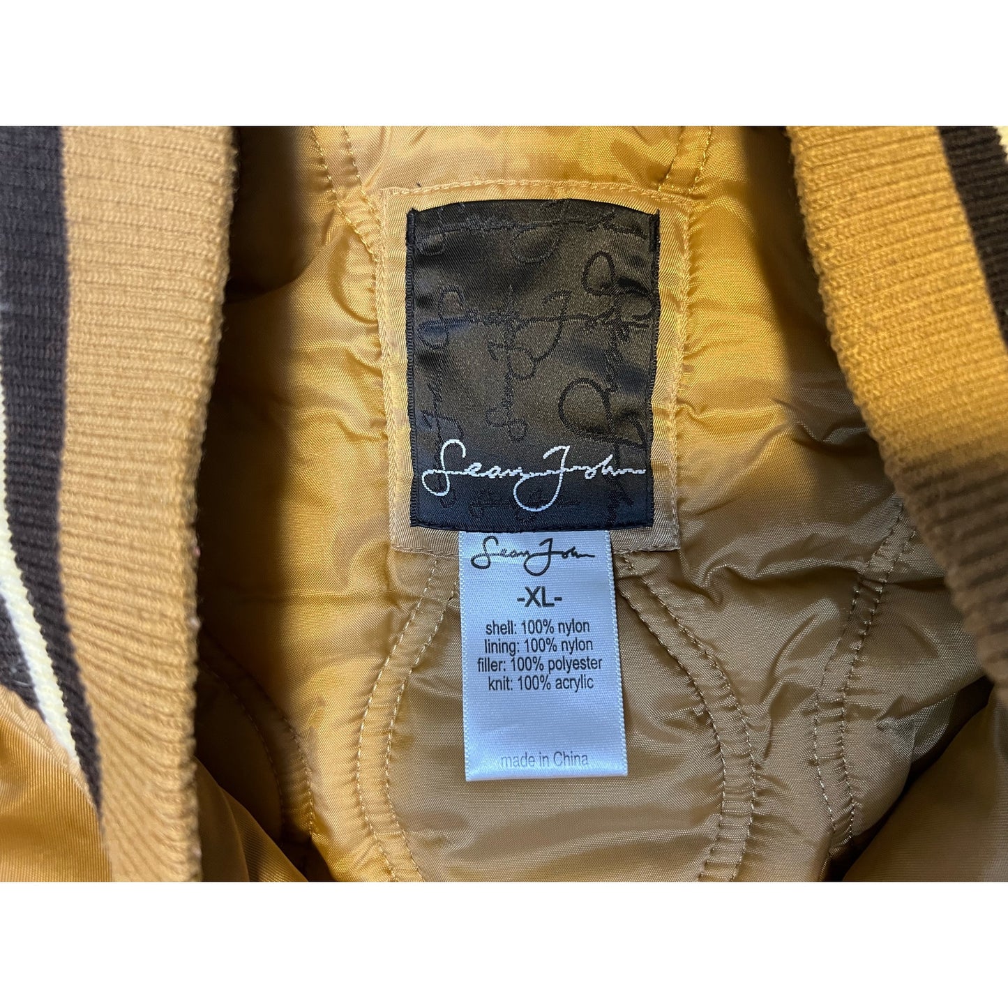 Vintage Y2K Sean John Quilted Snap Up Puffer Bomber Jacket XL