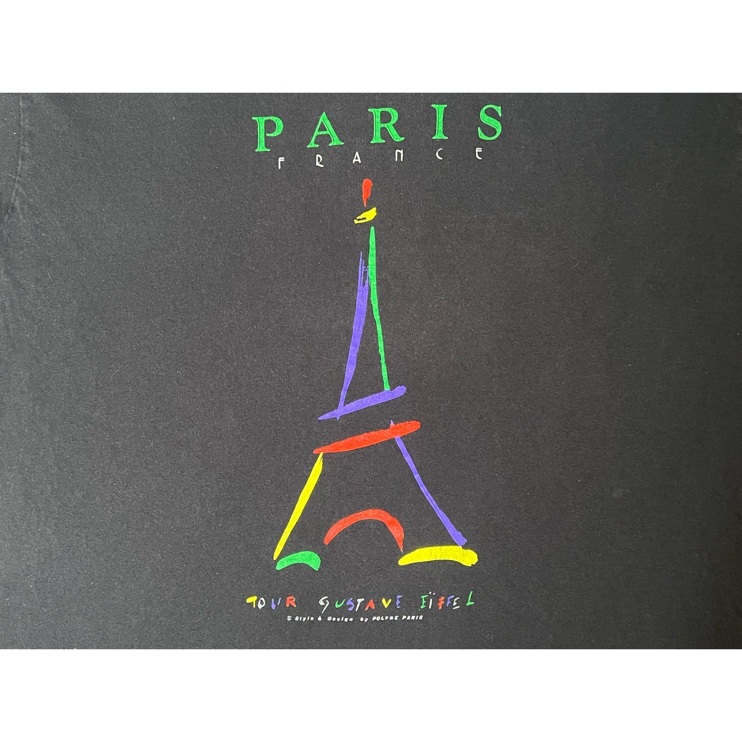 Vintage 90s Paris France Eiffel Tower Single Stitch T-shirt Large