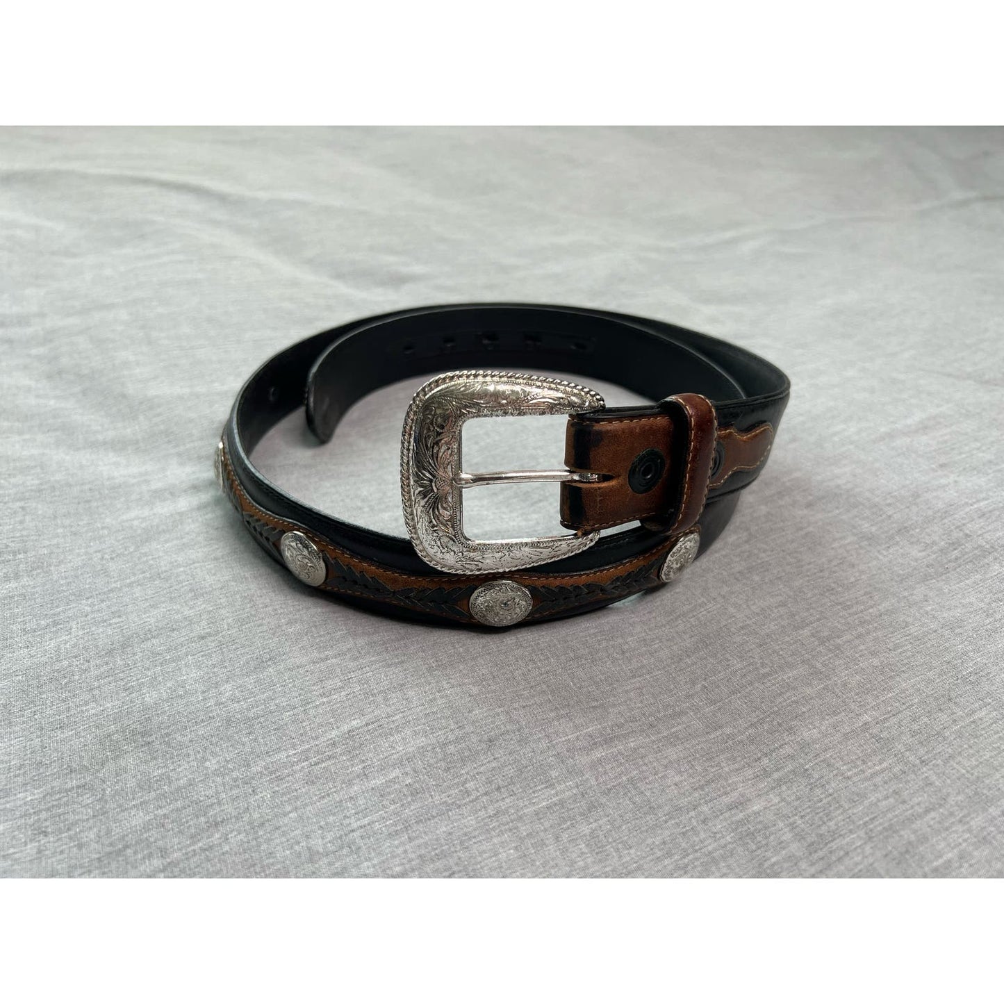 Tony Lama Western Studded Leather Belt 46”